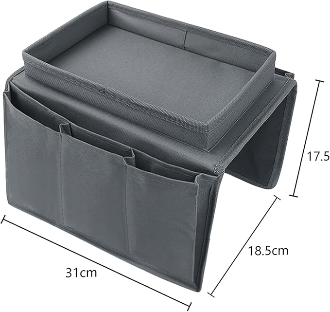 Couch Sofa Armrest Organizer Arm Chair Caddy Bedside Storage Pockets Bag with Snacks Tea Cup Holder Tray Recliner Armchair Remote Control Glasses Cellphone Books Magazines Hanging Pouch Home Organiser