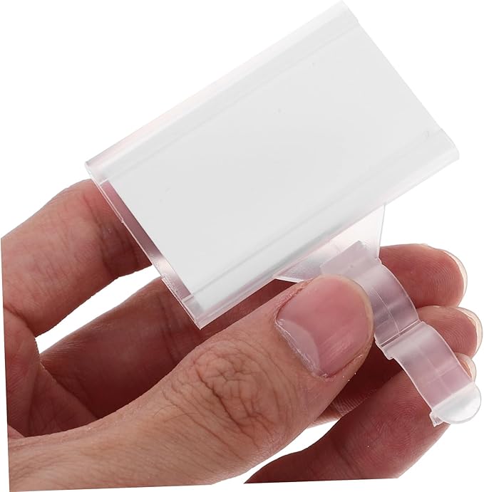 100pcs Plastic Shelf Label Holders for Easy Price Tag Display Tags for Supermarkets and Retail Stores