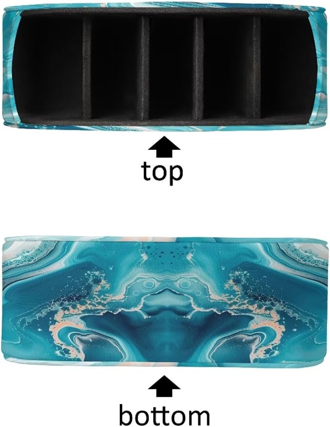 Office Desk Organizers with 5 Compartments, Marble Print Remote Control Holder - Desktop/TV Cabinet/Vanity Caddy,Storage for Jewelry/Eyeglasses/Cosmetic Brushs/Pens