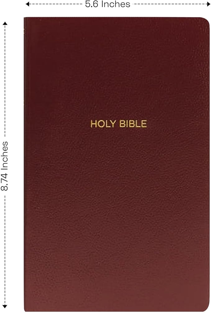 Personalized NKJV Bible Faux Leather Small Print Economy Bible with Custom Name at The Lower Right Side & Red-Highlighted Verses, Custom Gift for Christian & Religious Events | Burgundy