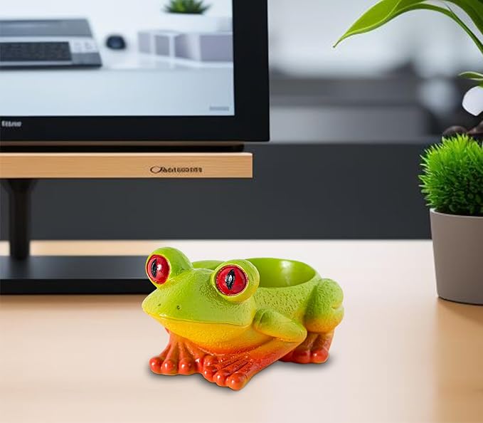 dgudgu Frog Paper Clip Holder For Desk Cute Paperclip Holder Paper Clip Dispenser, Paper Clip Organizer Novel Office Supply Accessory Tools