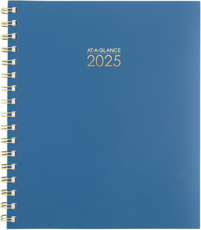 AT-A-GLANCE 2025 Planner, Weekly & Monthly, 7" x 8-3/4", Medium, Harmony, Denim (1099-805-20-25)