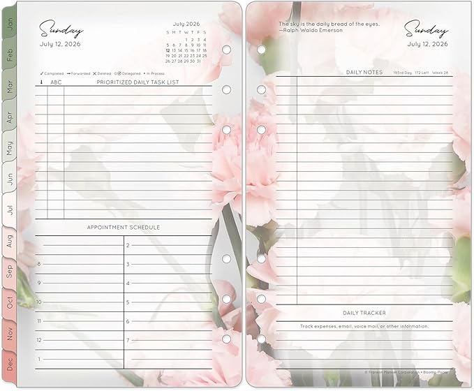 FranklinCovey - Blooms Ring-Bound Planner Refill Two Page Per Day (Pocket, Jul 2026 - Jun 2027)