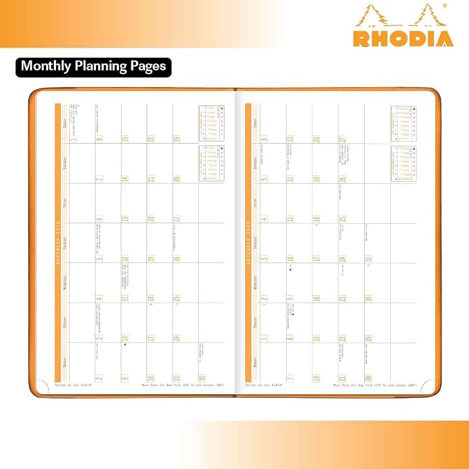 Rhodia Webplanner 2026 Calendar Year - 6 1/4" x 9 3/8" - Rosewood Cover - Weekly Planner Organizer