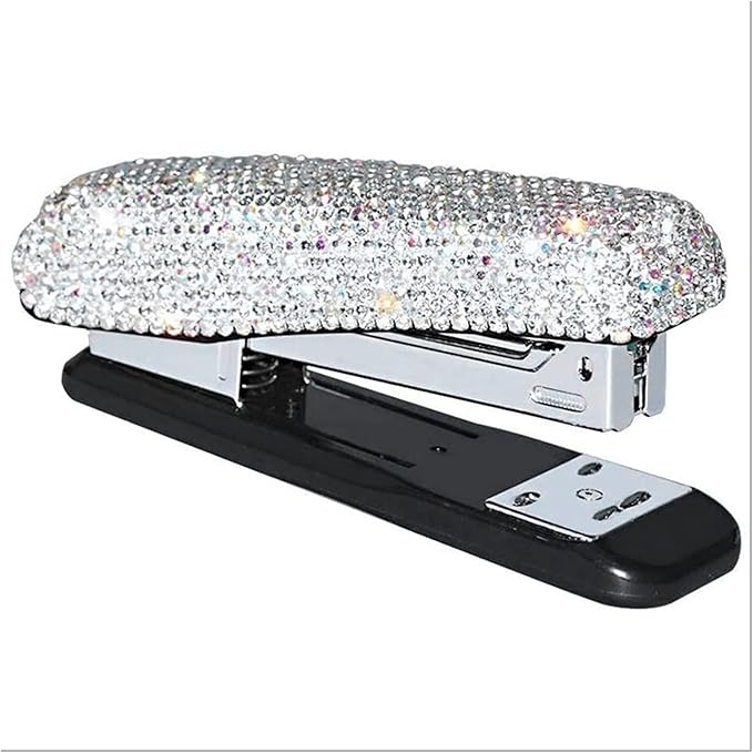 Liudan Stapler Diamond Encrusted Stapler Handheld Stapler Desktop Stapler for Desk Accessories or Home Office Supplies Office Stapler