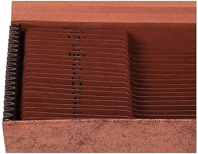 Staples Heavy‑Duty Expanding File, A–Z Index, Letter Size, Durable Brown Redrope with Flap Closure