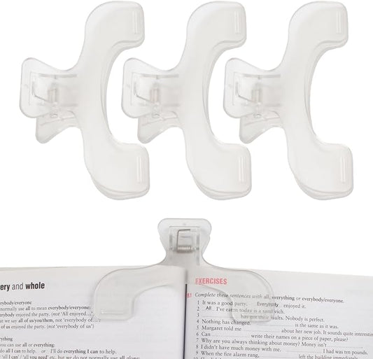 3PCS Clear Transparent Book Clip, Book Page Holder Clips for Books Office, Book Page Holder Bookmark for Home School Supplies, Multifunctional Practical Book Clips