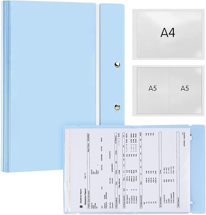 Portable Expanding File Folders, Folio Document Organizer for Letter Paper,Bill,Receipt, Detachable and Foldable File Holder 40-Page Paper Organizer with 50 Pockets(30pcs A4,20pcs A5).Blue