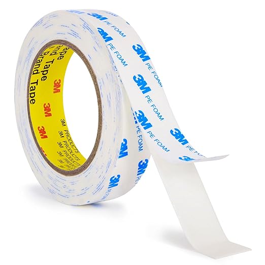 3M Double Sided Tape 1"×16.5Ft, Mounting Tape Heavy Duty No Residue, Removable PE Foam Tape Strips, Extra Strong Adhesive Tape Waterproof for Walls Home Office Decor Crafts Paint Picture Poster