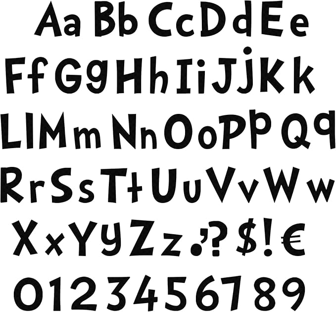 Tenare 268 Pcs Large Bulletin Board Letters 5 Inch Alphabet Combo Set, Chalkboard Poster Letters Cutouts for Board Display Craft Home Wall Decor(Black)