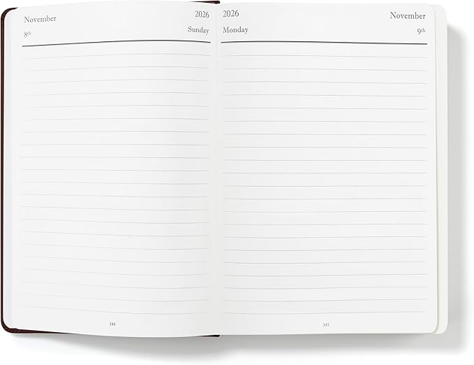 Wykeham's Executive 2026 Daily Journal Planner – US Public Holidays & Format – Customization Available (Personalized Conker, 8.5" x 5.5")