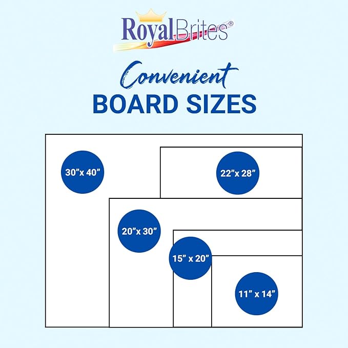 Royal Brites Premium White Foam Board 15” x 20”, Sturdy & Lightweight 3/16" Thick Board for Art, Work Presentations, & School Projects, 10 Sheets