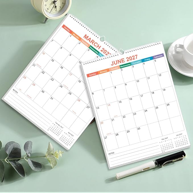 2026-2027 Calendar - Wall Calendar 2026-2027 from July 2026 - December 2027, 18 Months Calendar with Twin-Wire Binding & Hanging Hook, 8.5" x 11", Vertical Calendar, Colorful