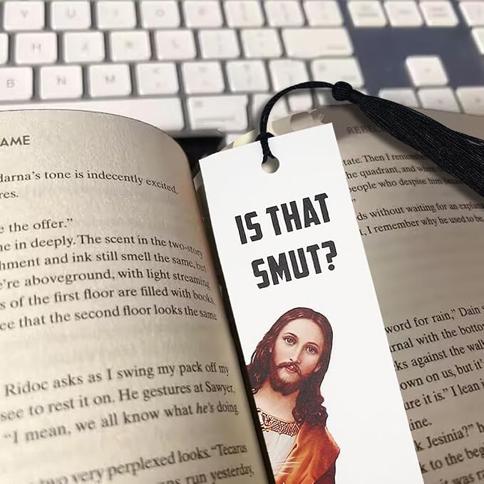 Peeking Jesus is that Smut? Bookmark (Thick 1 Piece Pink)