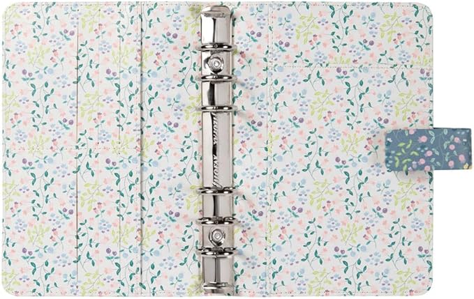 Filofax Meadow Organizer, A5 Size, Blue - Smooth, Leather-Look, Six Rings, Week-to-View Calendar Diary, Multilingual, 2025 (C021700-25)