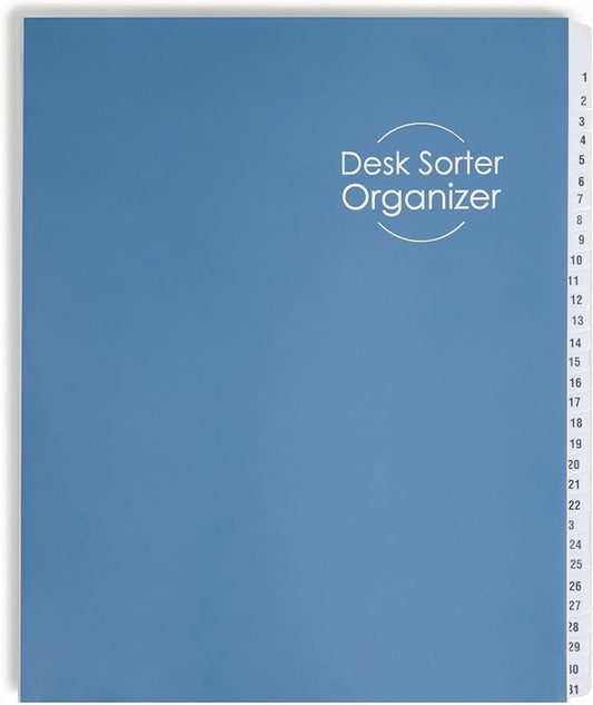 Smead Desk File/Sorter, Daily (1-31) and Monthly (Jan-Dec), 43 Dividers, Letter Size, Dark Blue (89235)