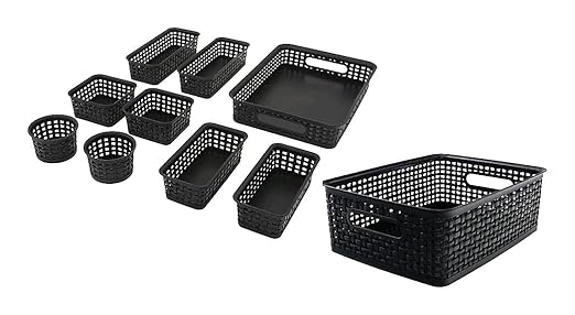 Advantus Thinkspace Plastic Weave Bins Plastic Bins