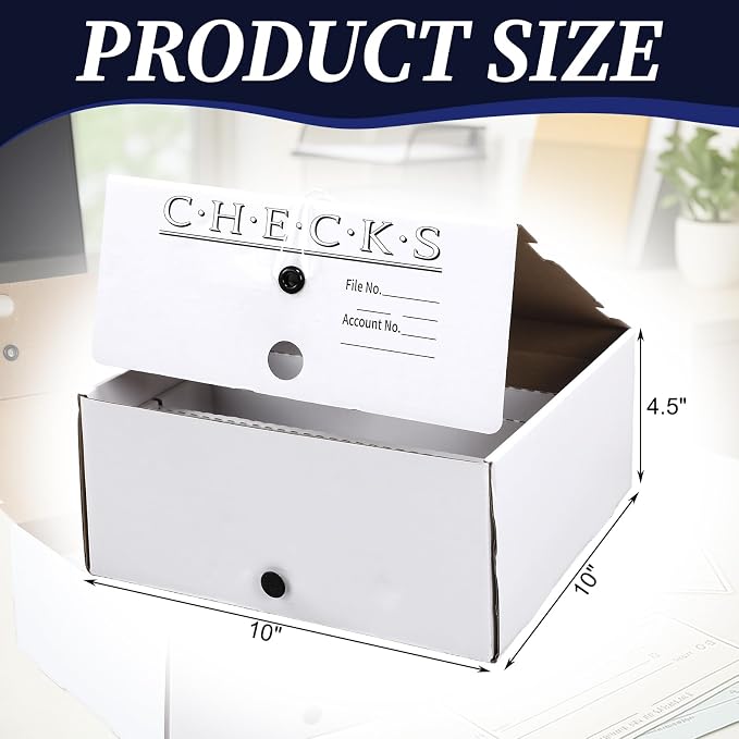 AmazingSpark 3 Pcs Check and Form Storage Boxes 10"x10"x4.5" Storage File Box Divided by Quarter Tax Box Keeping for Tax Filing Organization and Document for Office Home Accountants Taxpayers
