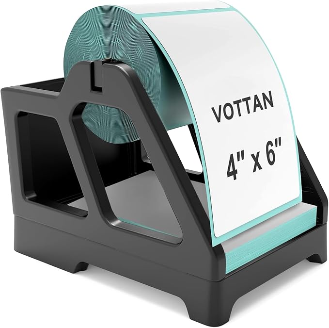 VOTTAN Sticker Label Holder, Easy to Assemble Thermal Label Holder for Rolls and Fan-Fold Labels 4X6‘’