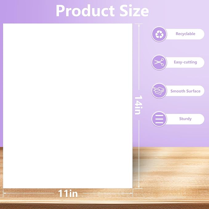 AKONEGE 25PCS Poster Board 11" x 14" White Poster Paper Bulk, 250GSM Thickness Vision Boards Blank Graphic Display Posterboards for School Arts Crafts Projects Drawing Office Presentations Supplies