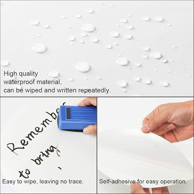 Colorful Dry Erase Dots Circles Whiteboard Marker Removable Stickers Spots Wall Decals for School Classroom Teachers Students Table & Desk White, 8 Pack