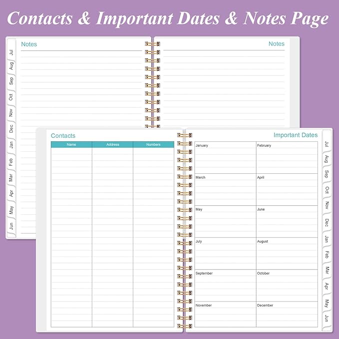 2025-2026 Appointment Book & Planner - 2025-2026 Daily Hourly Planner from July 2025 - June 2026, Weekly Appointment Book with 30-Minute Interval, Medium 6.4" x 8.5", Purple