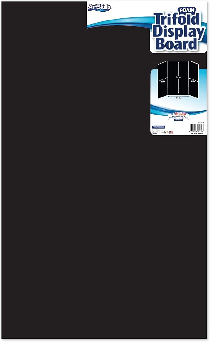 ArtSkills Tri-fold Foam Display Board, 44x36-Large, Black 5 Pack