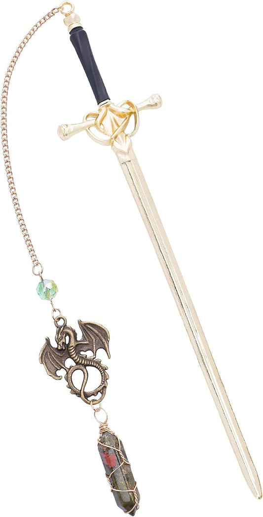 Fantasy Dragon Sword Bookmark - Funny Cool Fourth Wing Book Mark for Reading Men Unique Metal Bookmarks Bookish Novel Lovers Boys Students Teacher Back to School Graduation Birthday Gifts