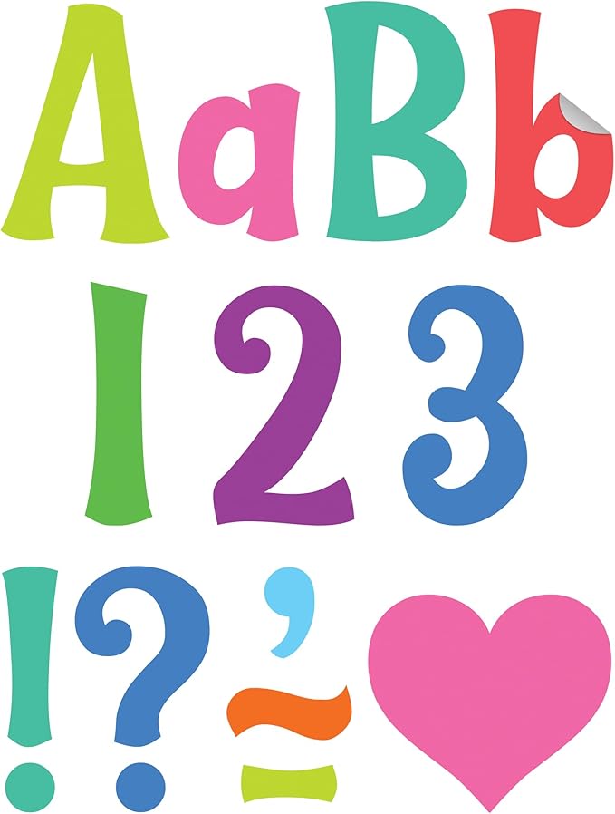 Teacher Created Resources Self-Adhesive Colorful 4" Wild Whimsy Letters Combo Pack (TCR9645)