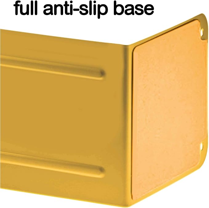 Acrimet Bookends for Shelves, Non-Skid Book Holder, Heavy Duty Book Stopper, Steel Metal Book Ends Storage for Home, Library, 6 7/8" H x 4" W x 4 1/2" D (Yellow) (1 Pair / 2 Pieces)