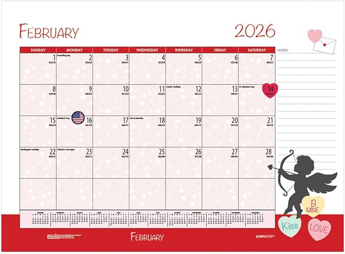 2025-2026 House of Doolittle Seasonal/Holiday 22" x 17" Academic Monthly Desk Pad Calendar (1395-26)