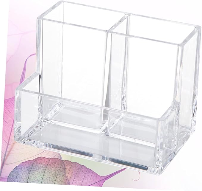 DOITOOL 1pc Creative Transparent Acrylic Desktop Organizer for Office Supplies Makeup and Sundries Versatile Storage Case for Pens Markers Jewelry and More