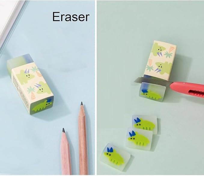 MOZXIRZ 6 Pcs Cute Green Stationery Set for Women Back to School Supplies Office Supplies Including Gel Ink Pens 6-in-1 Ballpoint Pens Pencil Eraser (Green)