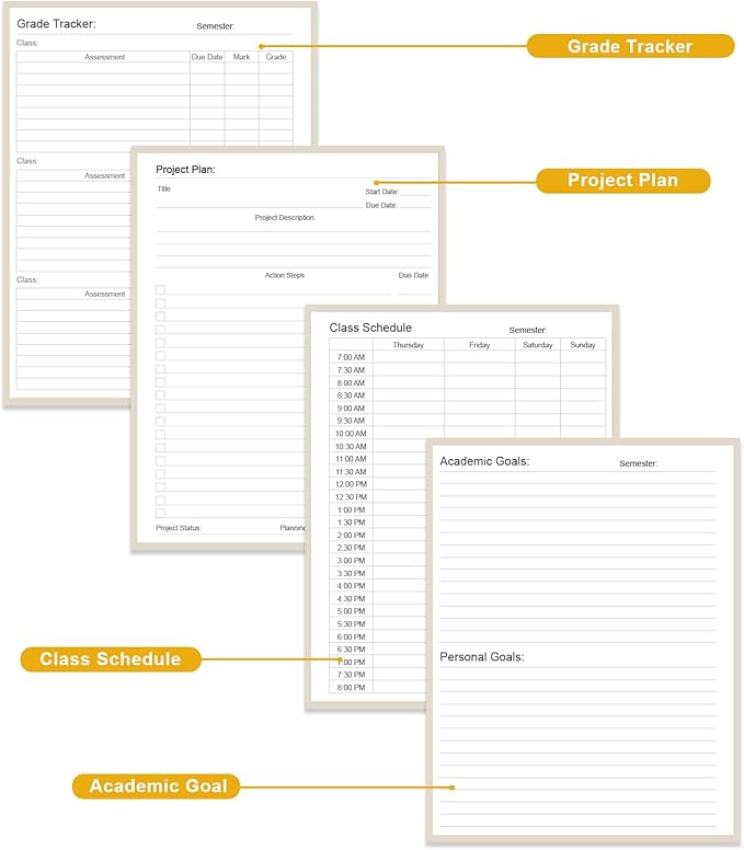 Academic Planner for 2026-2027 or Anytime – 8.5" x 11" Undated Weekly Student Planner For Homeschool, High School, College & Nursing Students, 200 Pages, Green Leaf