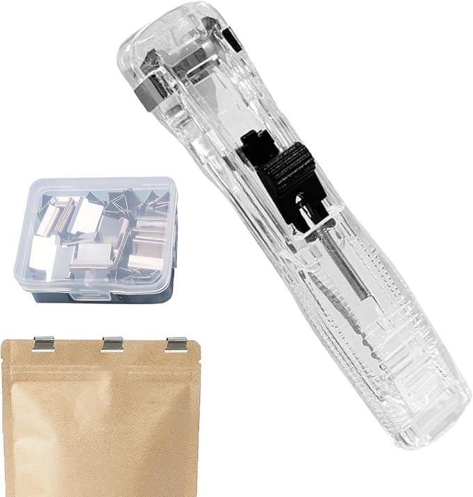 Binder Stapler - Quick Single-Slide Binding System, 45 Sheets Capacity, Clam Clip Dispenser, Push Stapler | Binder Clips for Office School Classroom Home Craft Book