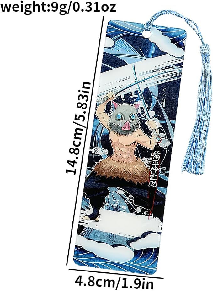 Anime Demon Kamado Acrylic Bookmark - Anime Tanjiron Zenitsu Giyuu Kyoujurou Figure Page Mark Reading Tool, Holiday Gifts for Reading Fans Book Lovers Bookworm (Style B)
