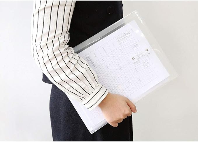Letter Size Clear Poly Envelopes with String Closure Top Opening Folder Pack of 20 Bottom with Expanding Gusset