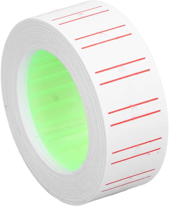 Double Red Line Tag Stickers 30 Rolls (15,000 Labels) for MX5500 Labeler, Feed Single Row Compatible with Most Pricing Machines