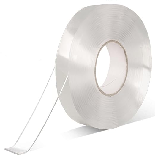 Double Sided Fabric Tape Heavy Duty,Strong Adhesive Removable No Residue Fabric Tape for Clothing, Hemming Tape for Curtains (Nano Tape-0.6inch*16.5ft)