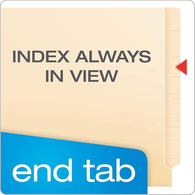 Pendaflex Manila End-Tab Fastener Folders, Letter Size, 2 Fasteners, Manila, Straight Cut, 50/BX (H10U13) (Pack of 5)