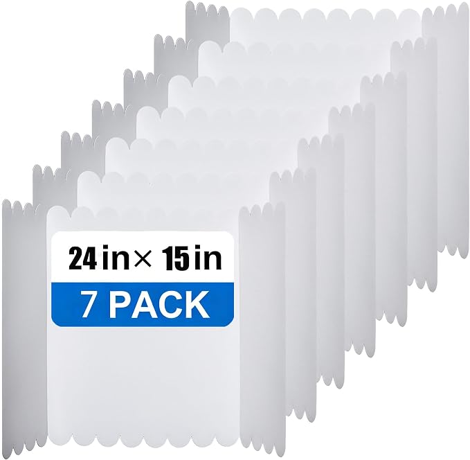 7 Pack Trifold Display Board (24"x15"), White Corrugated Poster Board for School Projects, Science Fairs, Presentations