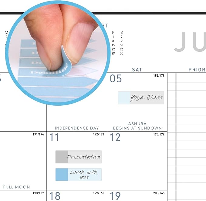 AT-A-GLANCE Planner 2025-2026 Academic, Weekly & Monthly, 8-1/4" x 11", Large, Monthly Tabs, Flexible Cover, Contemporary Lite, Black (7057XL05)
