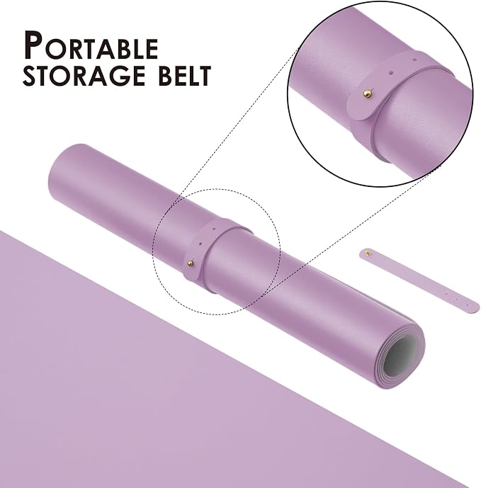Leather Desk Mat - Non-Slip PU Desk Pad for Office and Home - Desk Organization and Accessories - Ideal for Large Mouse Pad and Desk Mats on Top of Desks (Purple,27.6"x 13.8")