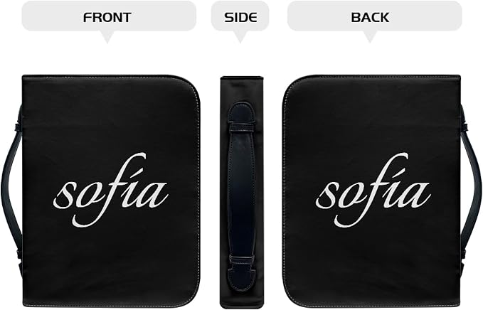 Personalized Bible Cover with Name, Custom Bible Cover Case for Women Girls, Large Capacity Scripture Bag with Handle