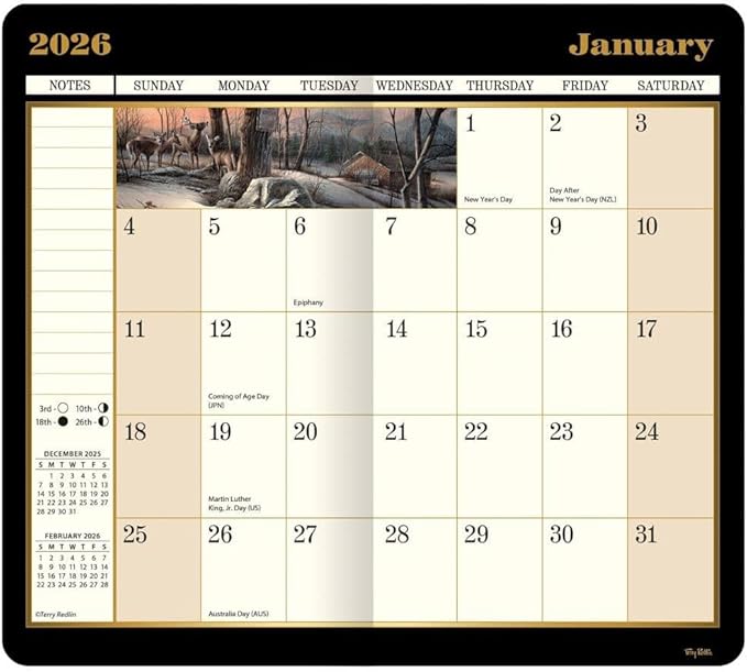 Lang, Terry Redlin 2 Year 2026 Pocket Planner, 3.63'' X 6.5'', Weekly Calendar with Stapled Binding