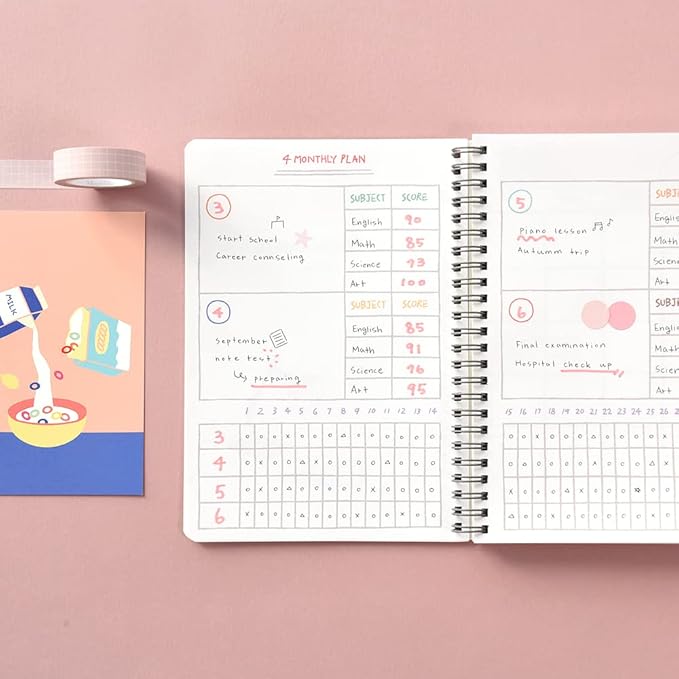 Monolike Ordinary days 4 Month Study Planner, Blanket - Academic Planner, Weekly & Monthly Planner, Study plan