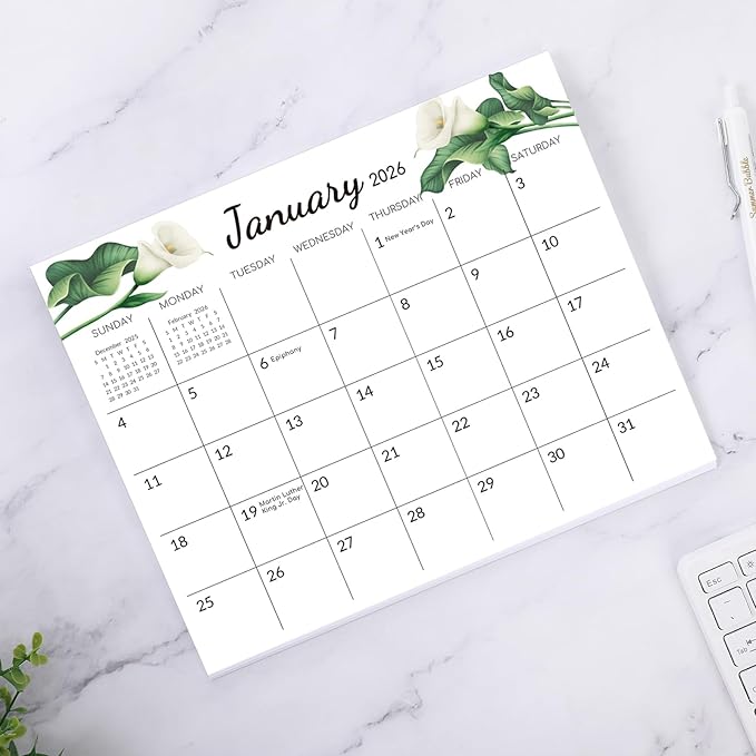 Magnetic Calendar for Refrigerator, 10"x 8" Fridge Calendar from Jan. 2026 to Dec. 2027, Wall Calendars 2026-2027 Prefect for Planning and Organizing Your Life - Flower