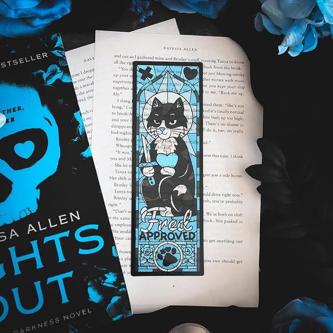 Conquest Journals Lights Out Fred Approved Transparent Acrylic Bookmark, Stained Glass Effect, Clear Page Marker, Scratch-Resistant, Reading Accessories, Officially Licensed Navessa Allen Book Merch