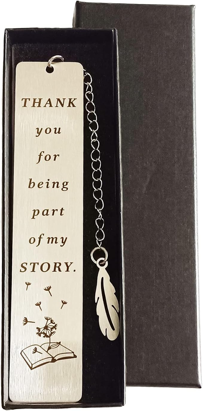 Geeice Bookmark for Women Men, Book Marks with Chain Gift for Teachers Students Book Lovers Readers Librarian, Appreciation Gifts for Graduation Retirement Birthday Christmas Day, Gift Box Packaged