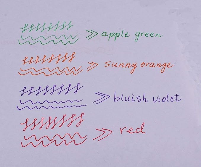 30 PCS Jinhao Fountain Pen Ink Cartridges Refill 6 Colors Set, Black, Blue, Apple Green, Purple, Red and Orange International Standard Size 2.6mm Bore Diameter